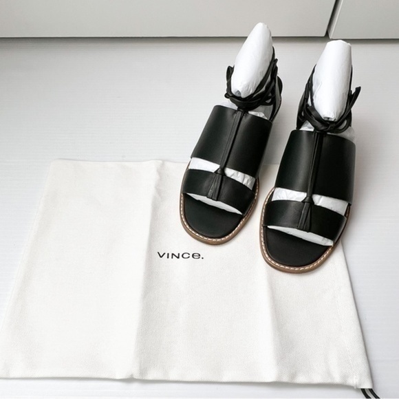 Vince womens black ankle wrap forester sandal size 7M - Picture 2 of 11